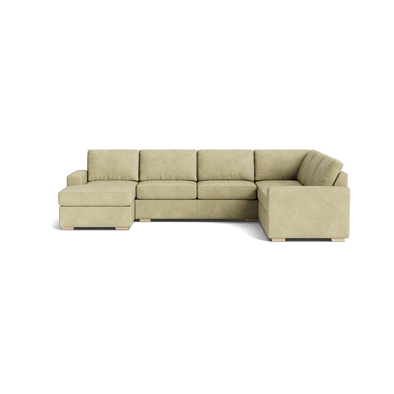 Rio Plush U Sectional in Natural Latex - Leather