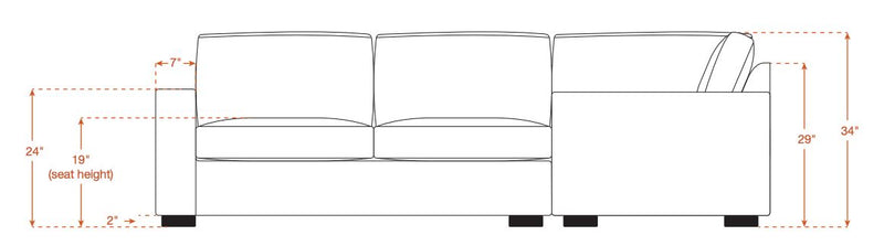 Rio Sleeper Sectional in Natural Latex - Recycled Polyester