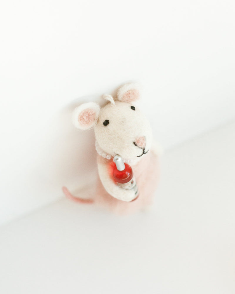 Rosé All Day Felt Mouse Ornament