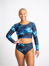Rose Recycled Swim Crop Top Swimwear Sensi Graves Inner Stellar XS 