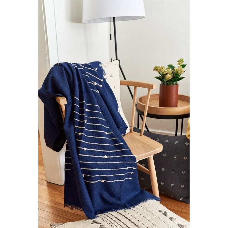 Rosewood Indigo Handloom Merino Throw Blankets and Throws Studio Variously 