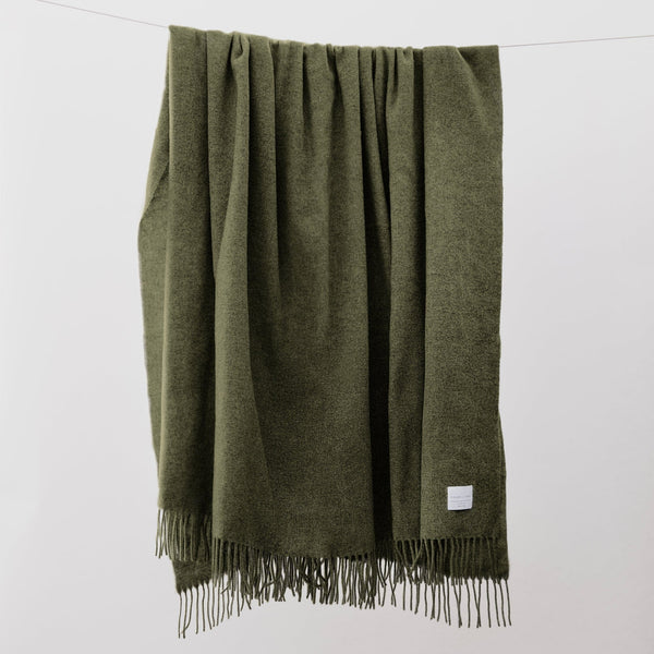 Rough Linen 100% Merino Wool Throw Blanket Throw Rough Linen 