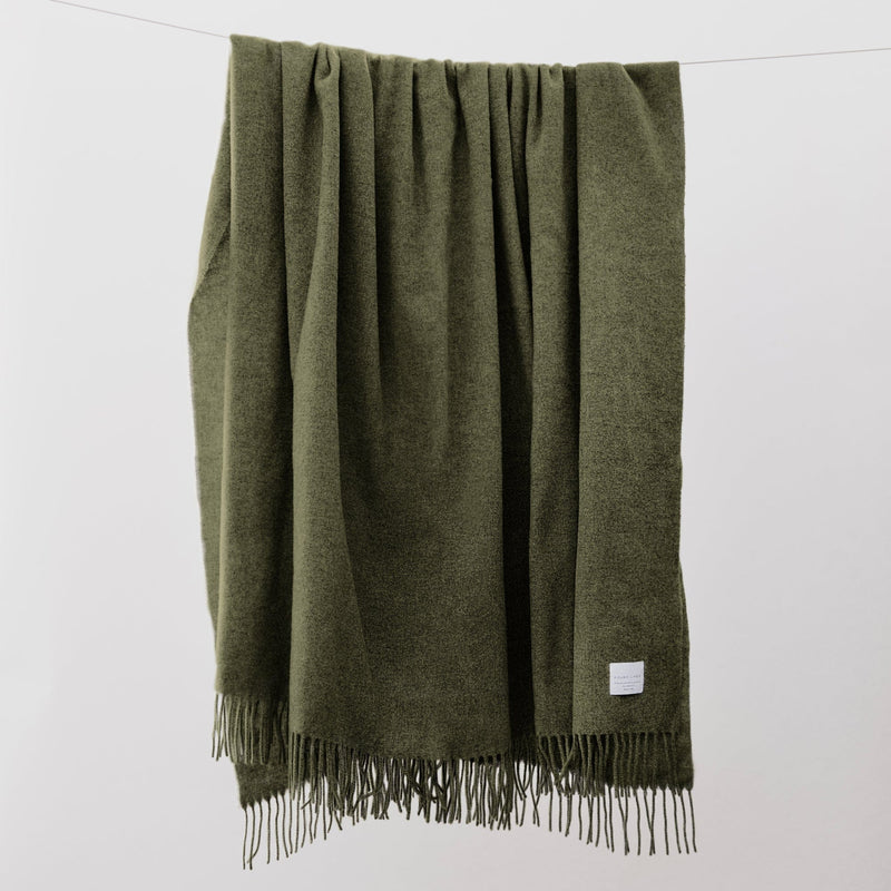 Rough Linen 100% Merino Wool Throw Blanket Throw Rough Linen 