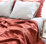 Rough Linen St. Barts Linen Bed Blanket Summer Cover Rough Linen 