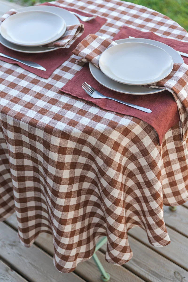 Round Linen Tablecloth