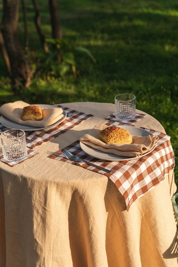 Round Linen Tablecloth