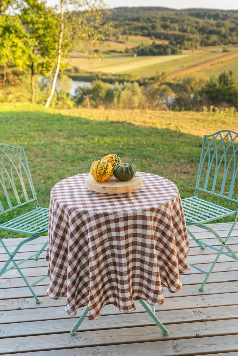 Round Linen Tablecloth