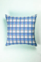 San Andres Gingham Pillow Throw Pillows Archive New York Blue and White Without Insert 