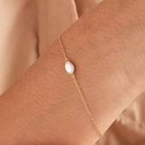 Gold Oval Pearl Bracelet