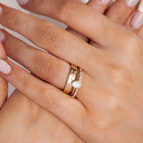 Gold Petite Oval Pearl Ring