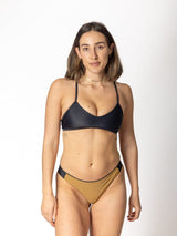 Sensi Graves Nadja Eco Friendly Cheeky Reversible Bikini Bottom - Black/Bronze Bikini Bottom Cheeky Sensi Graves 