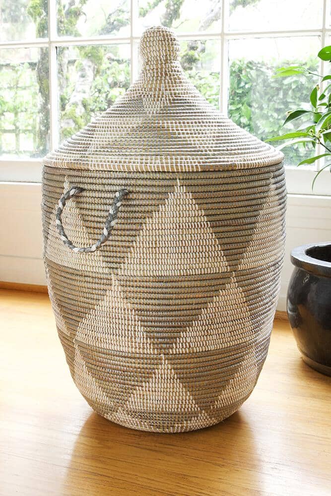 Silver Triangle Laundry Hamper Hampers Swahili African Modern 