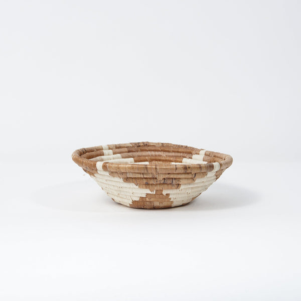 Small Banana Fiber Monochrome Daisy Basket Woven Bowls Maadili Collective 