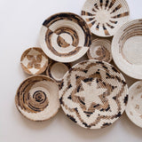 Small Banana Fiber Monochrome Daisy Basket Woven Bowls Maadili Collective 