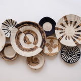 Small Banana Fiber Monochrome Daisy Basket Woven Bowls Maadili Collective 