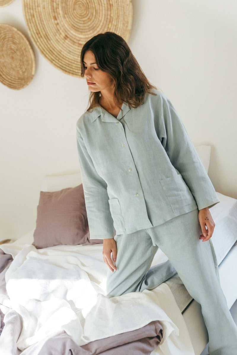 Snooze Long Sleeve Linen Pajama Set