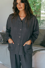 Snooze Long Sleeve Linen Pajama Set