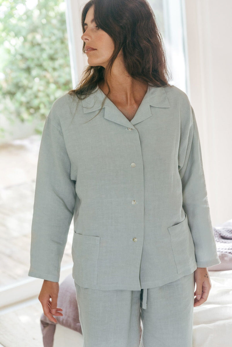 Snooze Long Sleeve Linen Pajama Set