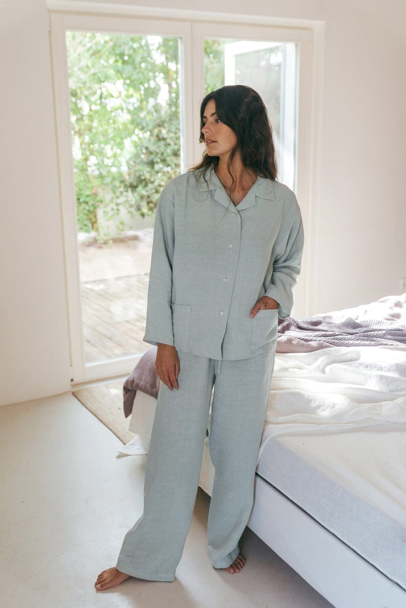 Snooze Long Sleeve Linen Pajama Set