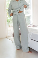 Snooze Long Sleeve Linen Pajama Set