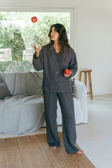 Snooze Long Sleeve Linen Pajama Set