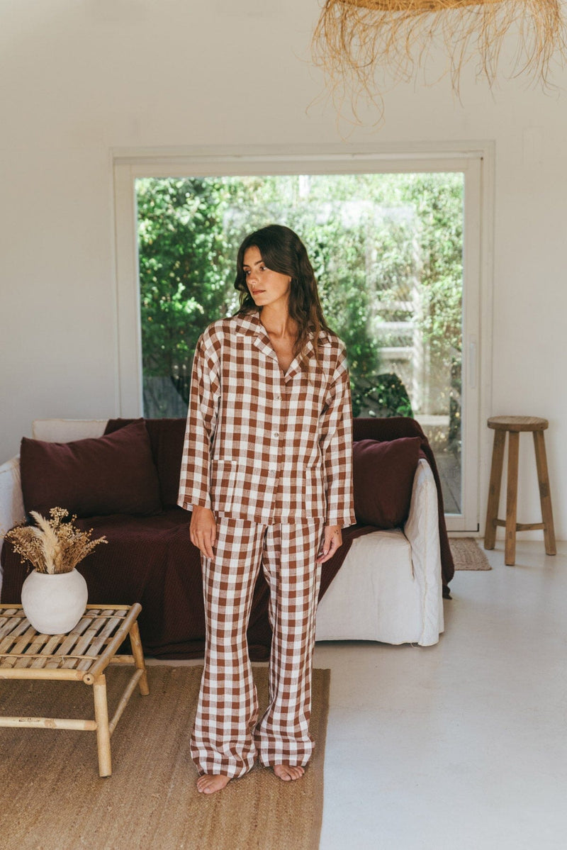 Snooze Long Sleeve Linen Pajama Set