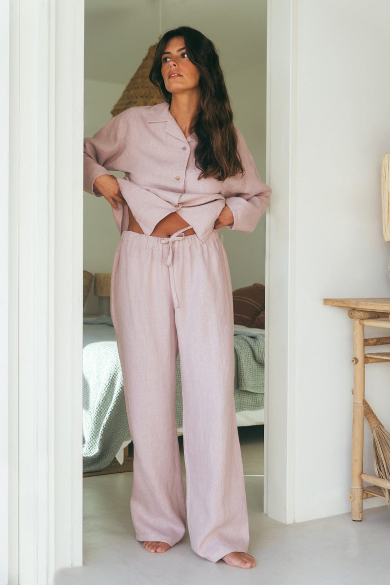 Snooze Long Sleeve Linen Pajama Set