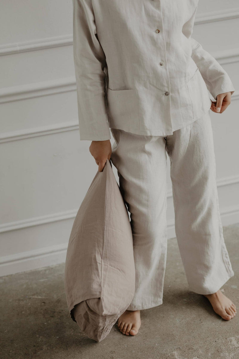 Snooze Long Sleeve Linen Pajama Set