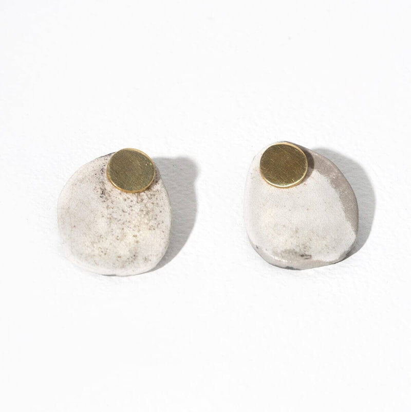 Stone 2-in-1 Earrings Earrings Mulxiply Raku + Brass 