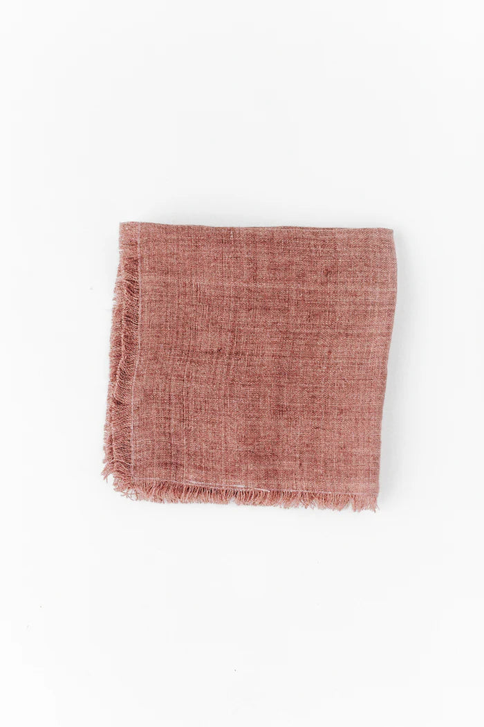 Stone Washed Linen Cocktail Napkin Cocktail Napkins Creative Women Set of 6 Ash Rose 