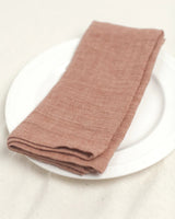 Stone Washed Linen Hemmed Dinner Napkins Napkins Creative Women Cedar Rose Single 