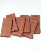 Stone Washed Linen Hemmed Dinner Napkins Napkins Creative Women Terra Cotta Single 