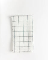 Stone Washed Linen Hemmed Dinner Napkins Napkins Creative Women Windowpane Single 