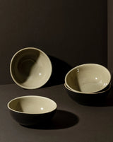 Stoneware Dadasi Cereal Bowl Set Bowls GHARYAN Stoneware Matte Black and Linen 