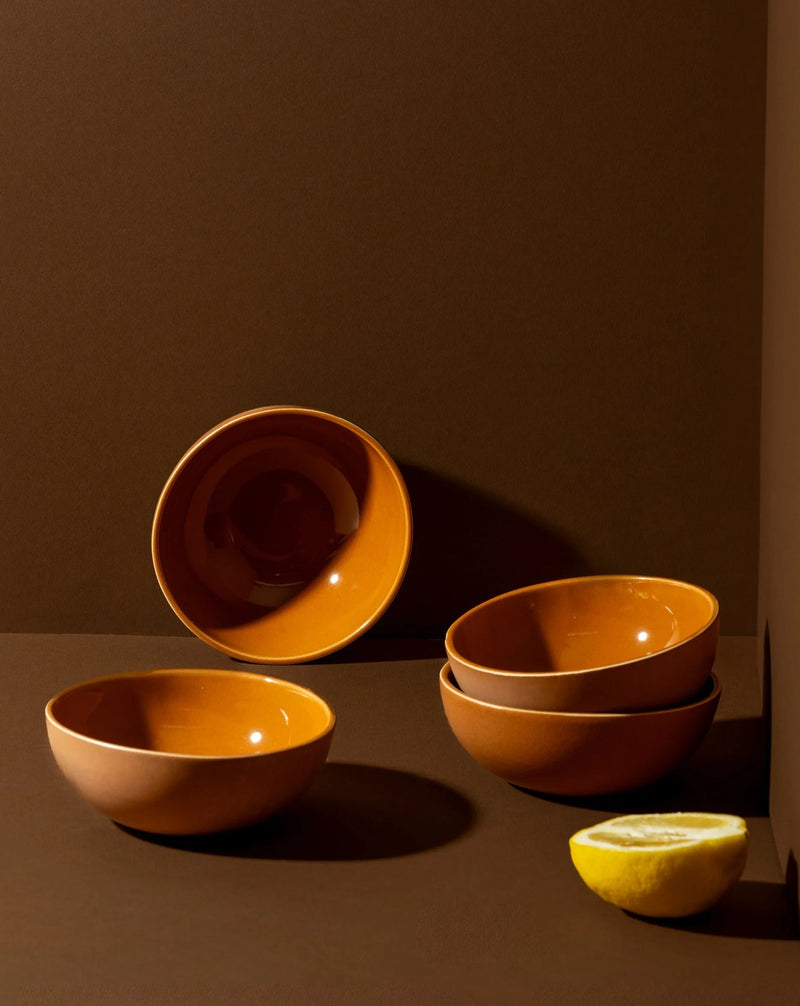 Stoneware Dadasi Cereal Bowl Set Bowls GHARYAN Stoneware Matte Terracotta and Shiny Terracotta 