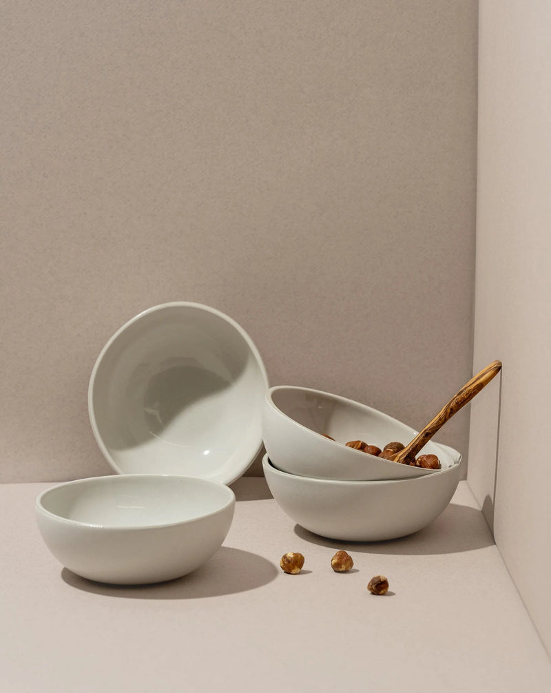 Stoneware Dadasi Cereal Bowl Set Bowls GHARYAN Stoneware Matte White and Shiny White 