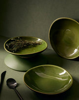 Stoneware Dadasi Dessert Plate Set Plates GHARYAN Stoneware Matte Green and Shiny Green 