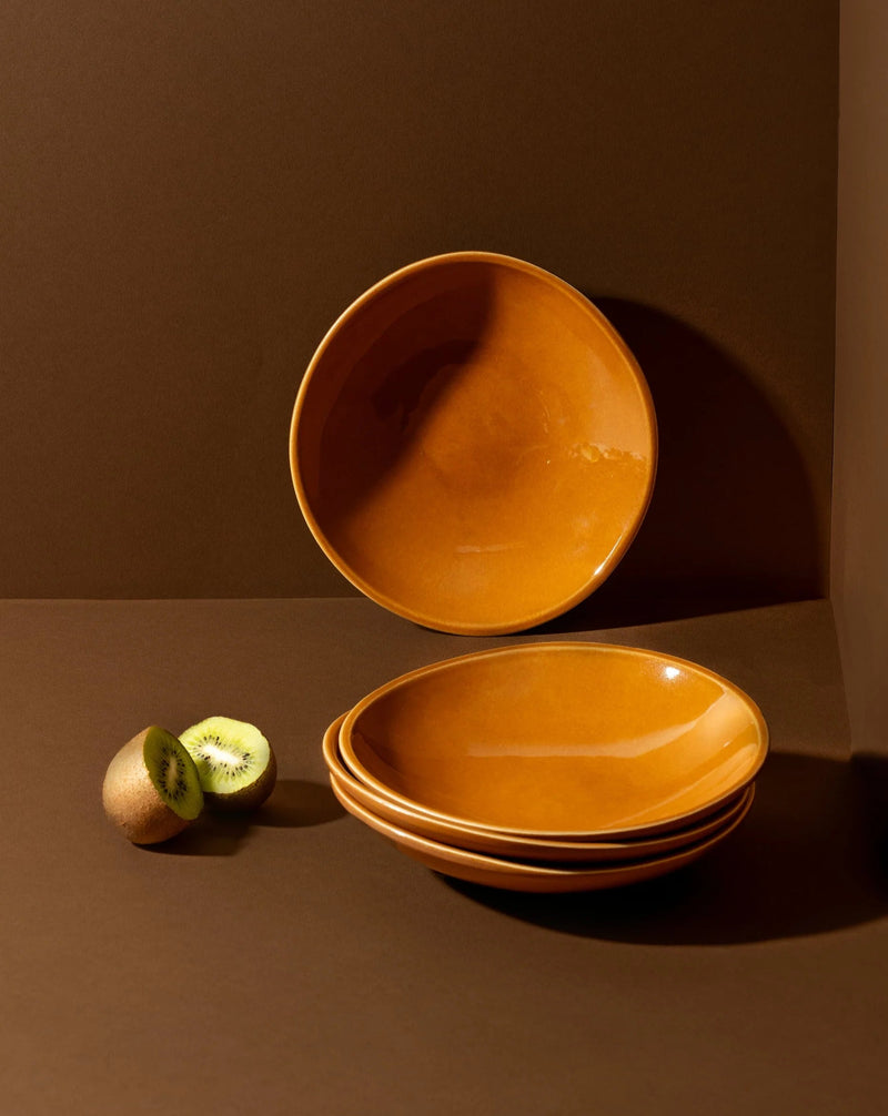 Stoneware Dadasi Dessert Plate Set Plates GHARYAN Stoneware Matte Terracotta and Shiny Terracotta 