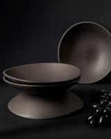 Stoneware Dadasi Pasta Plate Set Plates GHARYAN Stoneware Matte Black 