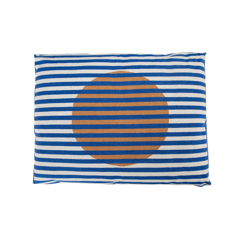 Striped Cotton Dog Bed Floor Pillows Leah Singh Blue 