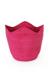 Swahili African Modern Magenta Elephant Grass Tulip Basket Swahili African Modern 