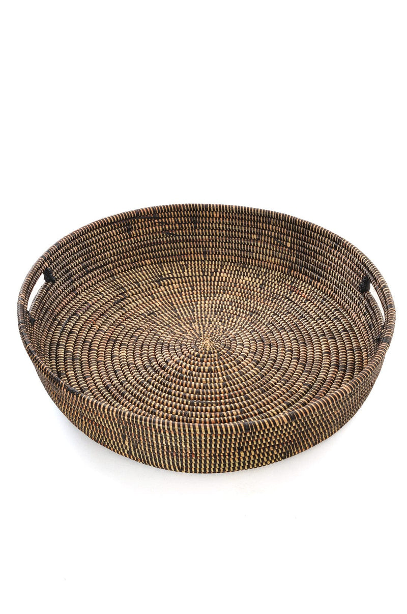 Swahili African Modern Set of Three Black Nesting Trays Swahili African Modern 