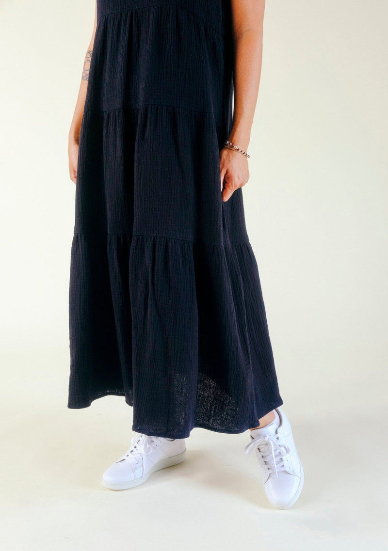 Teresa Tiered Tank Dress Maxi Dresses Poplinen 