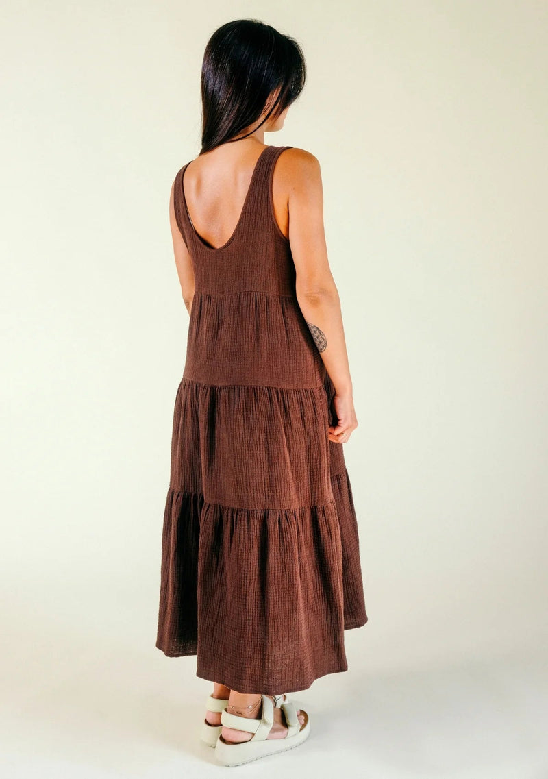 Teresa Tiered Tank Dress Maxi Dresses Poplinen 