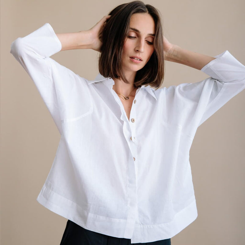 The Cotton Boxy Shirt Women's Shirts, Tops and Tees Mulxiply 