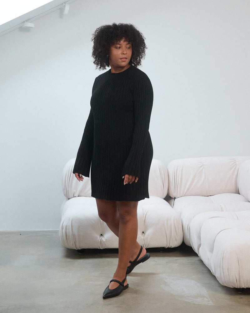 The Knotty Ones Aušra: Black Cotton Mini Dress Organic Cotton Mini Dress The Knotty Ones 