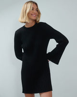 The Knotty Ones Aušra: Black Cotton Mini Dress Organic Cotton Mini Dress The Knotty Ones 