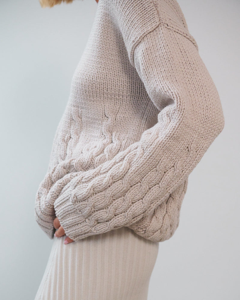 The Knotty Ones Slėniai: Silver Grey Merino Wool Sweater Handmade Merino Sweater The Knotty Ones 