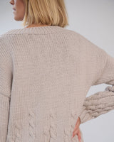 The Knotty Ones Slėniai: Silver Grey Merino Wool Sweater Handmade Merino Sweater The Knotty Ones 