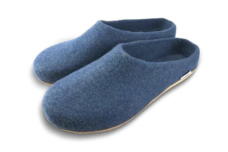 Unisex Molded Sole Low Back Wool Slippers